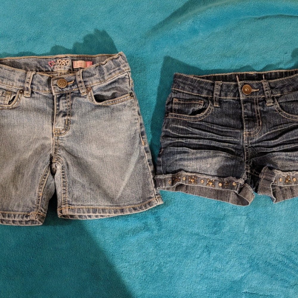 2 pc girl's denim shorts size 8